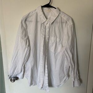 H&M Classic White Linen Button-Down Shirt